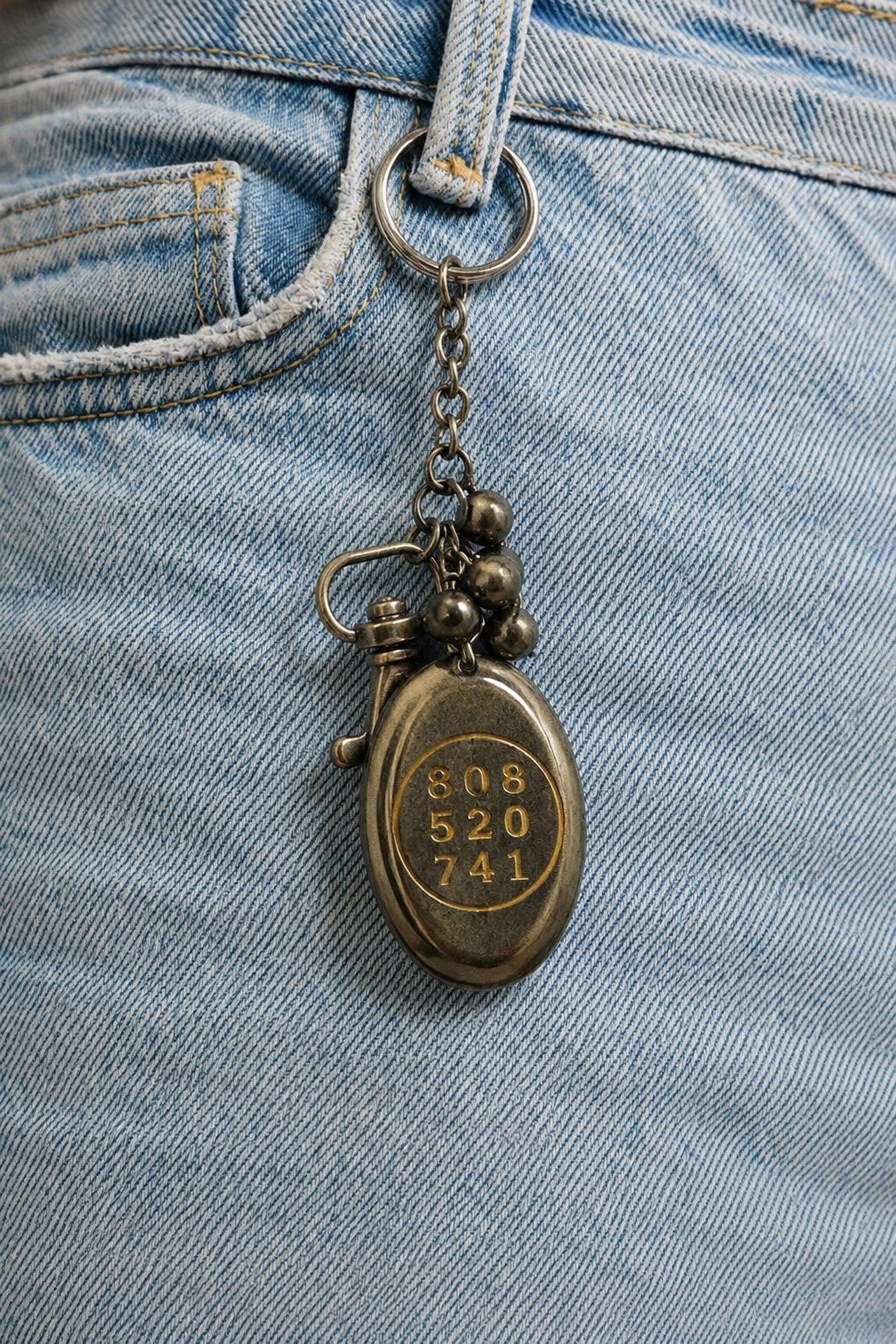 Pyrite Zibu Coin Keychain