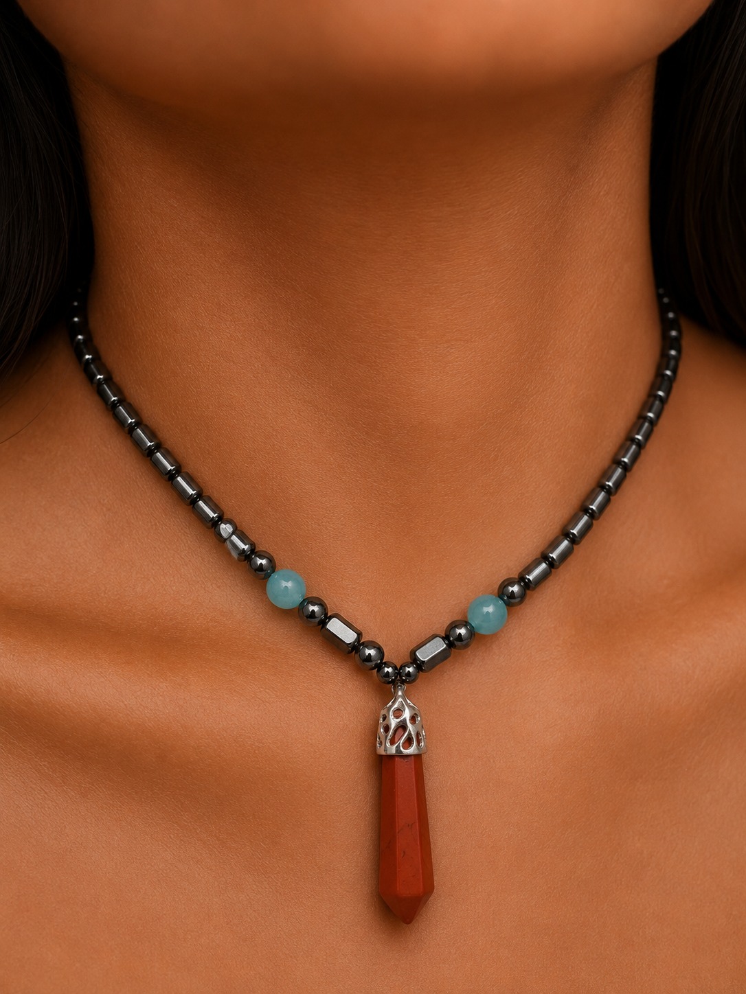 Red Jasper Hematite Mala